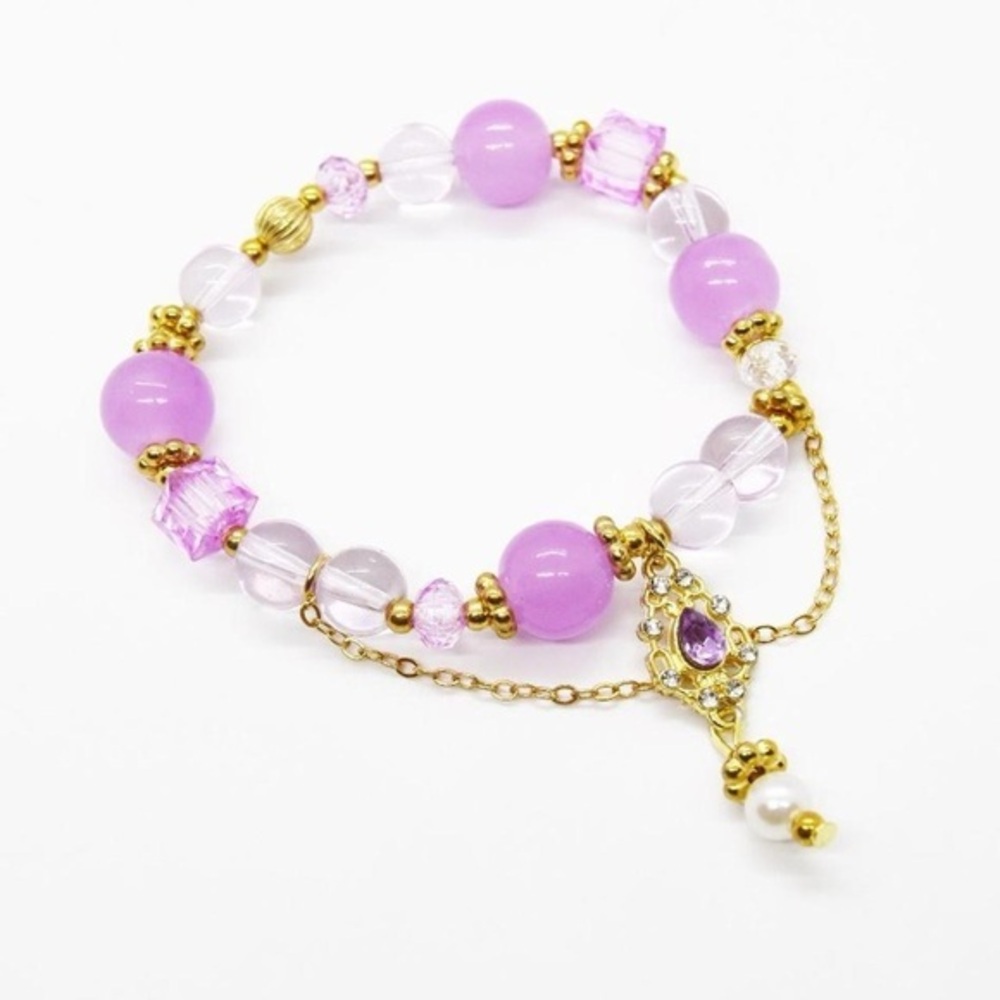 Purple and Gold Beaded Bracelet